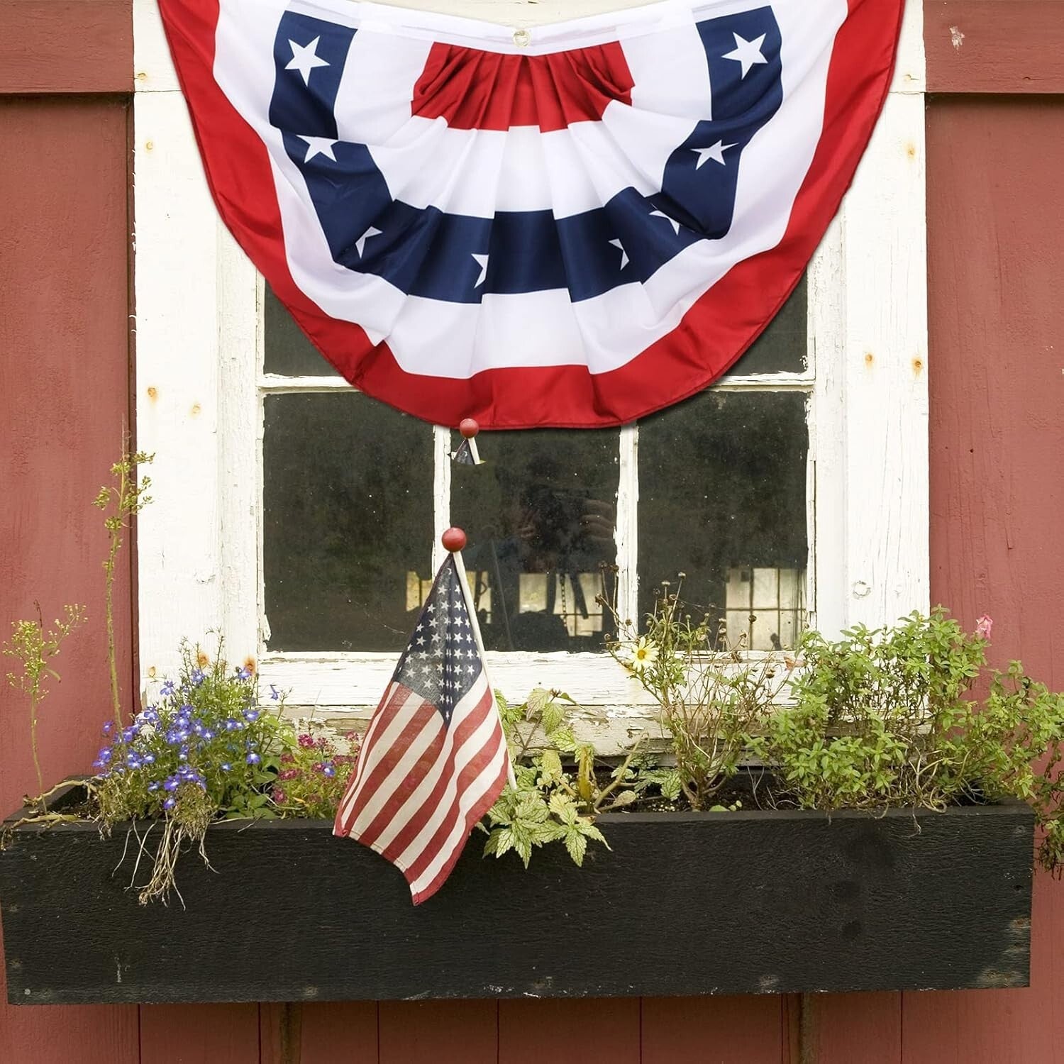 Durable 4th of July American Bunting with Thickened Buttonholes - Garden & Porch