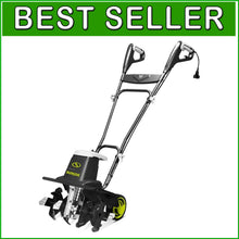 Load image into Gallery viewer, Heavy-Duty Electric Garden Tiller with Steel Tines - 12 Amp, 16 Inch Performance