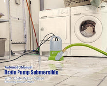 Load image into Gallery viewer, Effortless Water Removal: Green 1/3HP Submersible Pump with Automatic Function