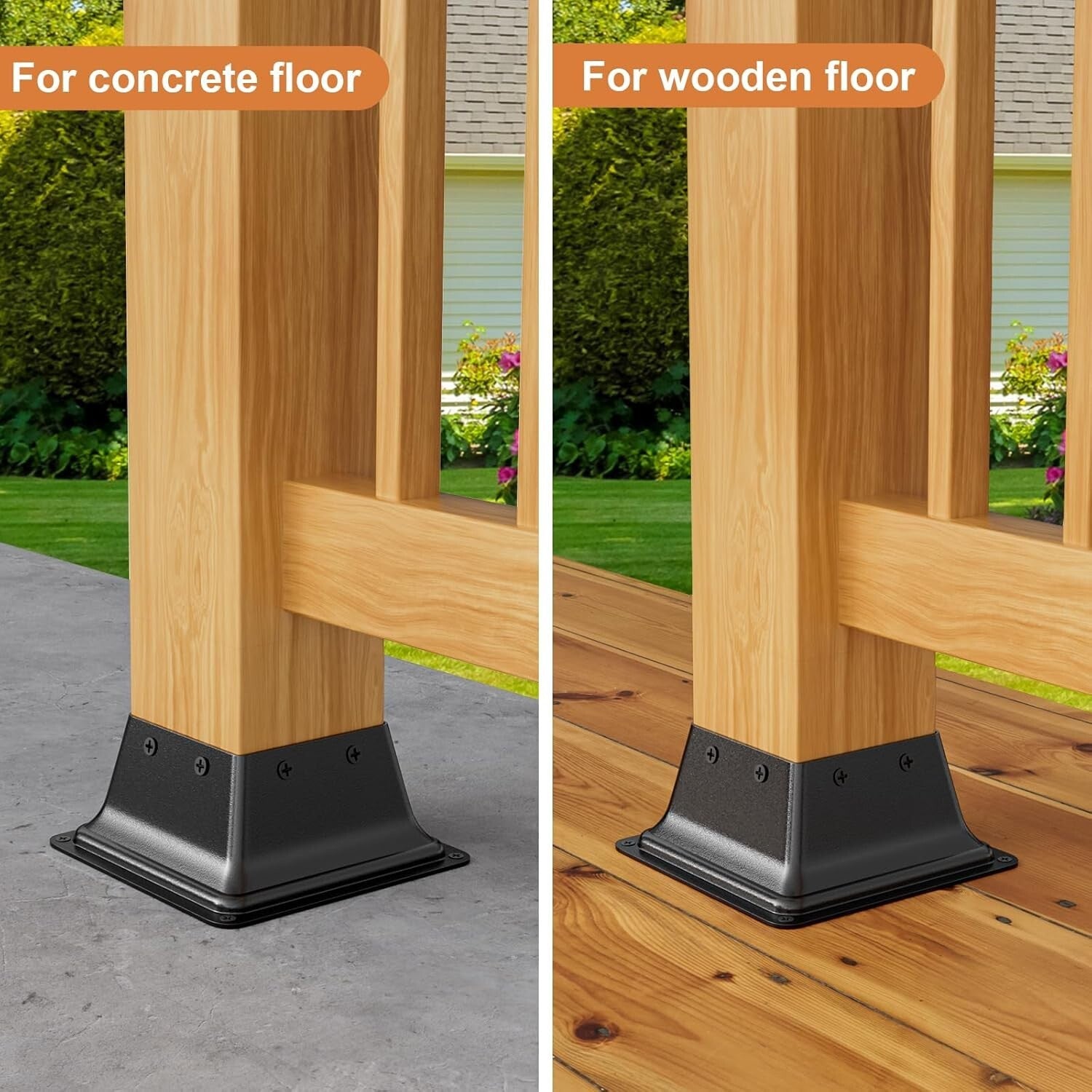 Durable 20 Pack Steel Post Base Brackets for Easy Deck & Porch Installation