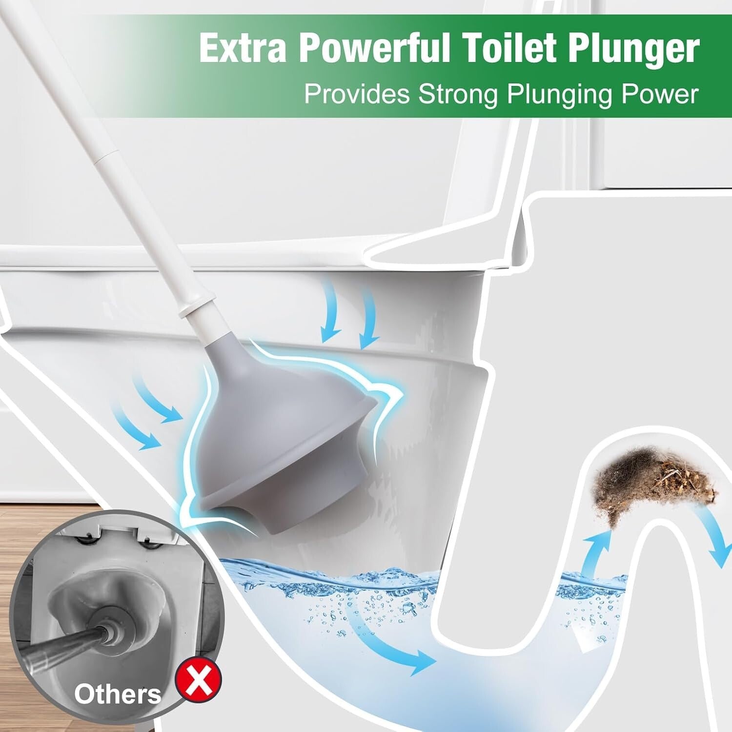 360-Degree Deep Cleaning Toilet Brush & Plunger Set for Perfect Restroom Care