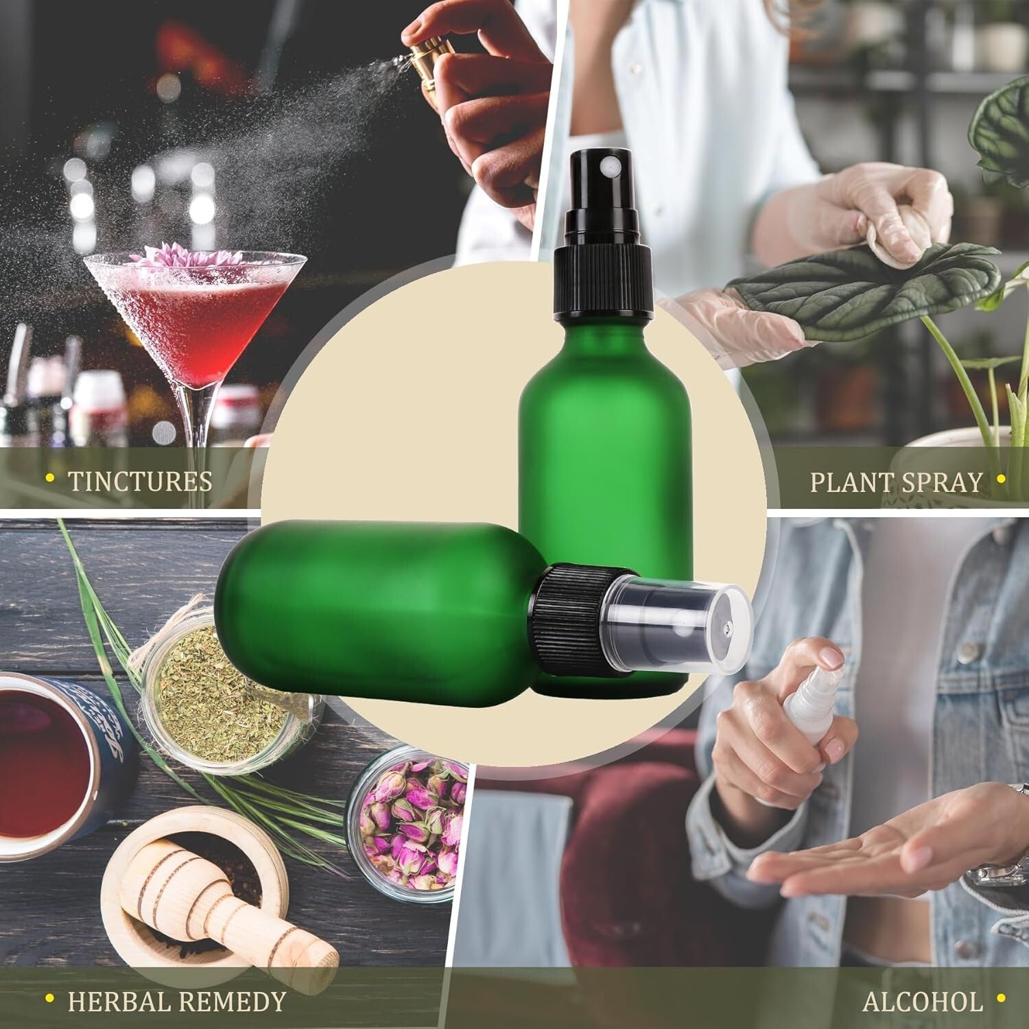 48-Pack Refillable 2 oz Glass Spray Bottles – Corrosion Resistant & Stylish