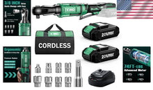 Load image into Gallery viewer, Battery Powered 20V Ratchet Wrench Set - Compact with Extension Bar &amp; Adapters