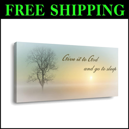 Elegant 48x24 'Give It To God' Canvas - Eco-Friendly Bedroom & Bath Art