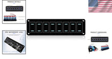 Load image into Gallery viewer, Waterproof 8 Gang Rocker Switch Panel with LED for Marine &amp; Automotive Use