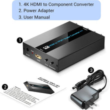 Load image into Gallery viewer, Ultra HD 4K HDMI to YPbPr Converter for CRT TV, Scales Multiple Resolutions