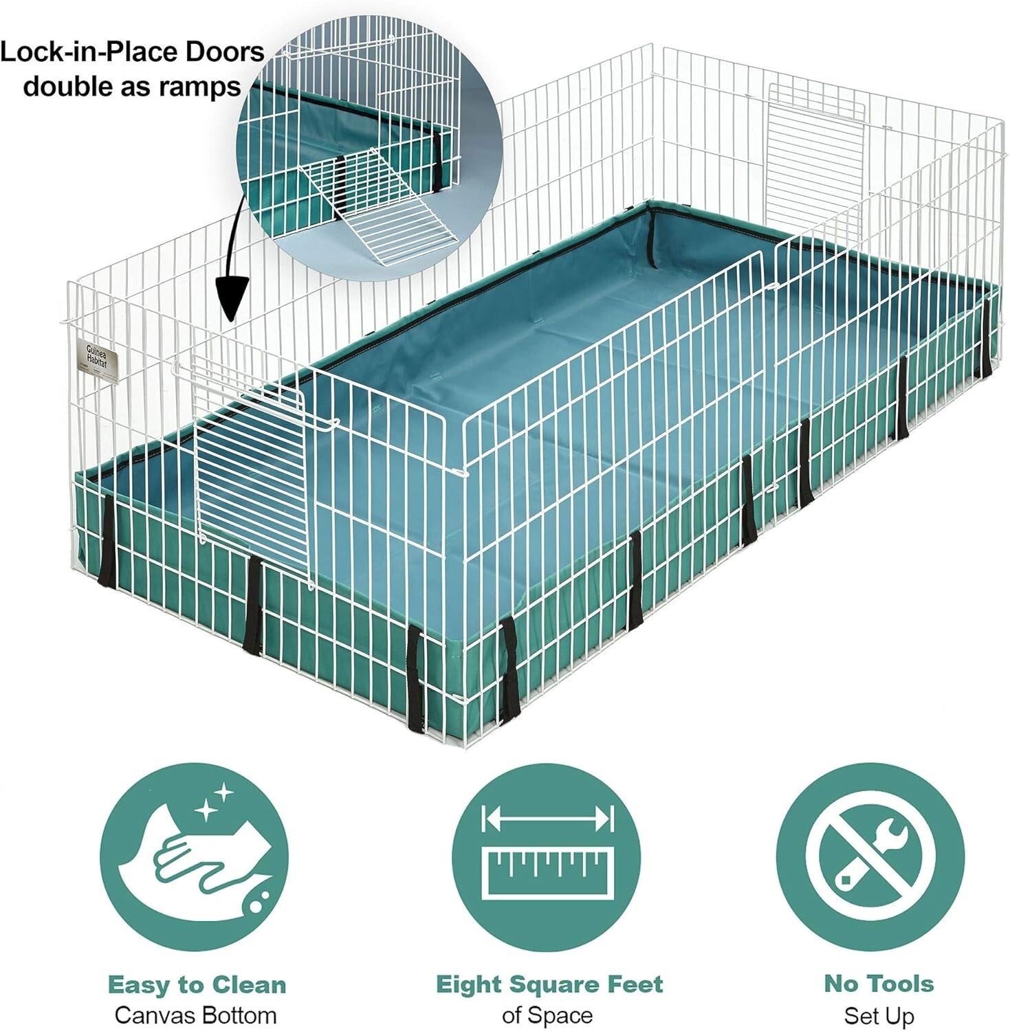 Midwest 47"L x 24"W Guinea Pig Cage - Washable, Leak-Proof Design & Easy Setup