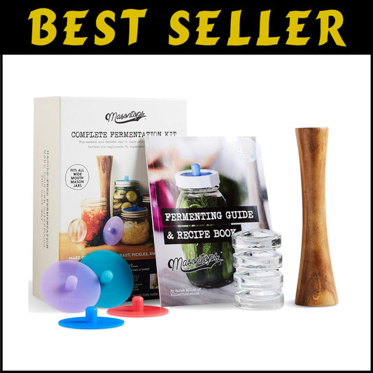 Complete Mason Jar Fermentation Kit - 9-Piece Pickle, Sauerkraut & Kimchi Set