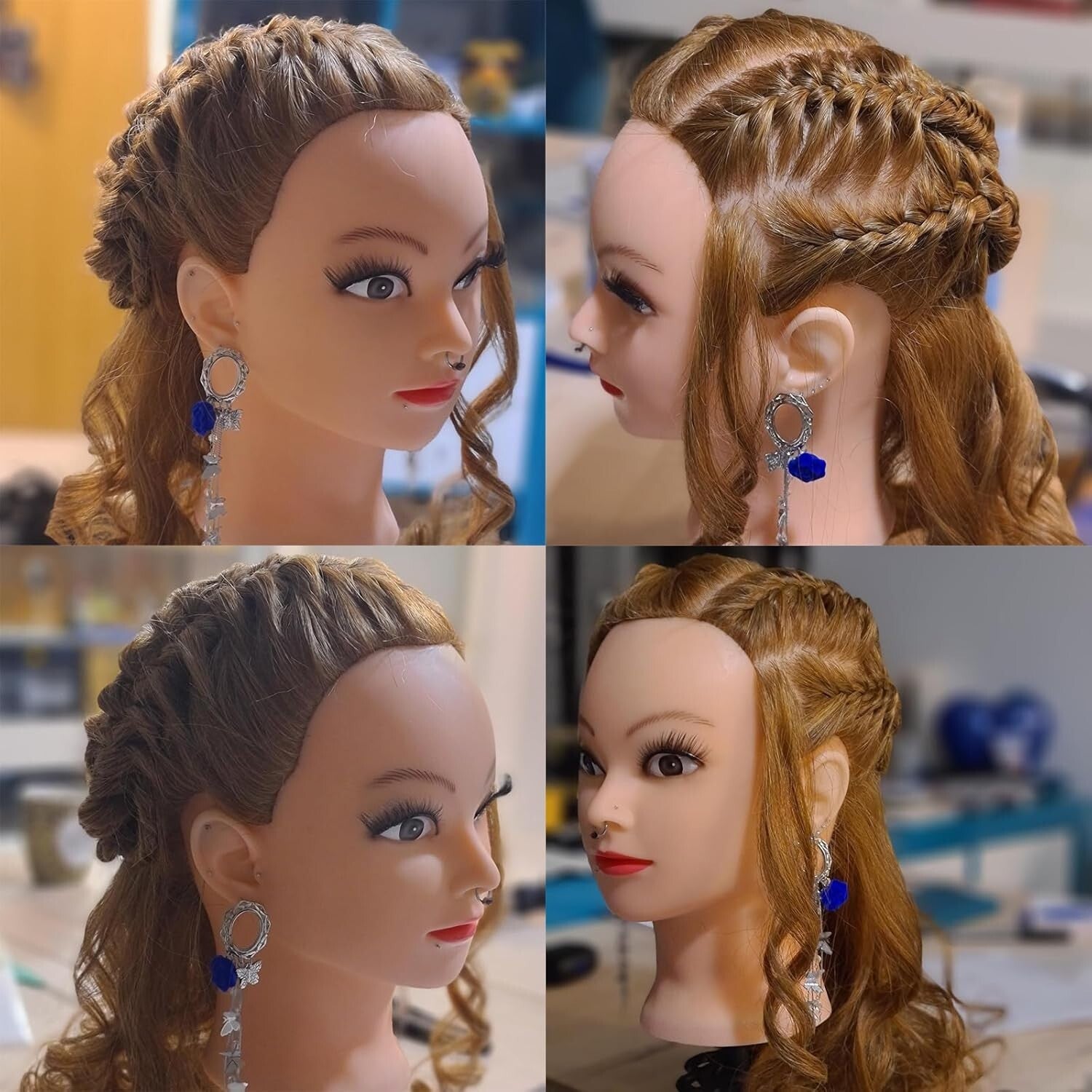 Cosmetology Mannequin Head in Light Brown - 100% Human Hair, Perfect for Styling