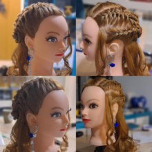 Load image into Gallery viewer, Cosmetology Mannequin Head in Light Brown - 100% Human Hair, Perfect for Styling
