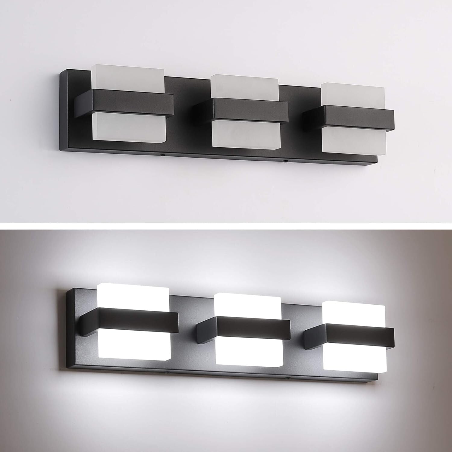Durable 3-Light Black Vanity Light – Elegant LED Fixture for Various Settings