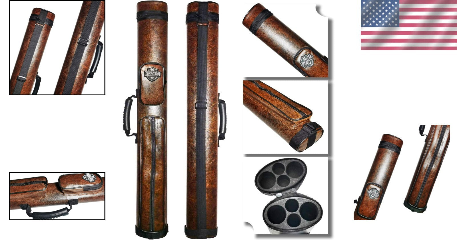 Lightweight Adjustable Billiard Cue Carrying Case for 2 Cues - Stylish Storage