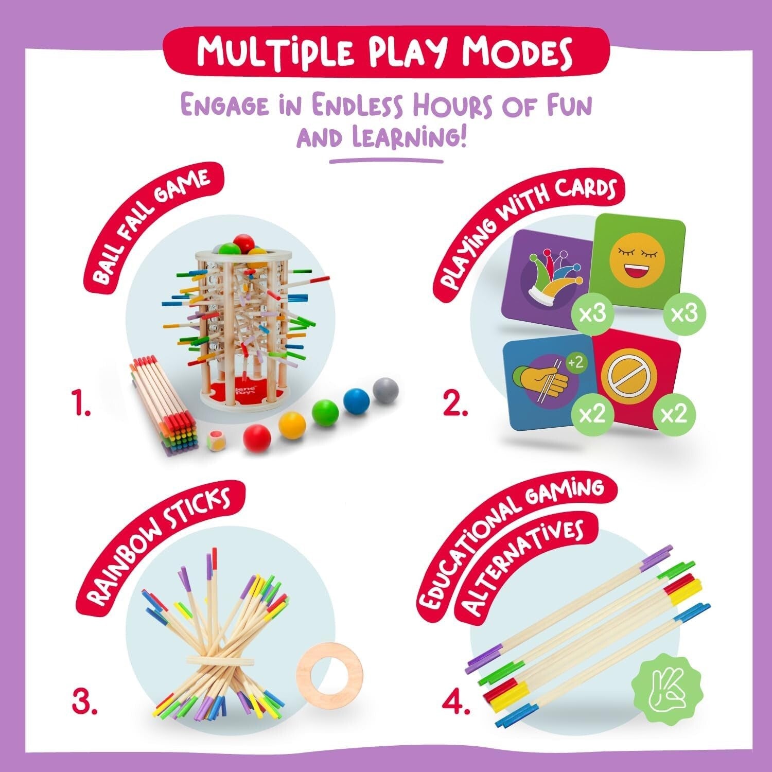 Durable and Safe Jumbo Montessori Game - 4 Modes of Educational Play for Kids