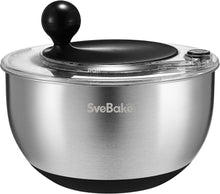 Load image into Gallery viewer, Family-Sized 5.3Qt Salad Spinner: Stainless Steel, Dishwasher Safe &amp; Easy to Use