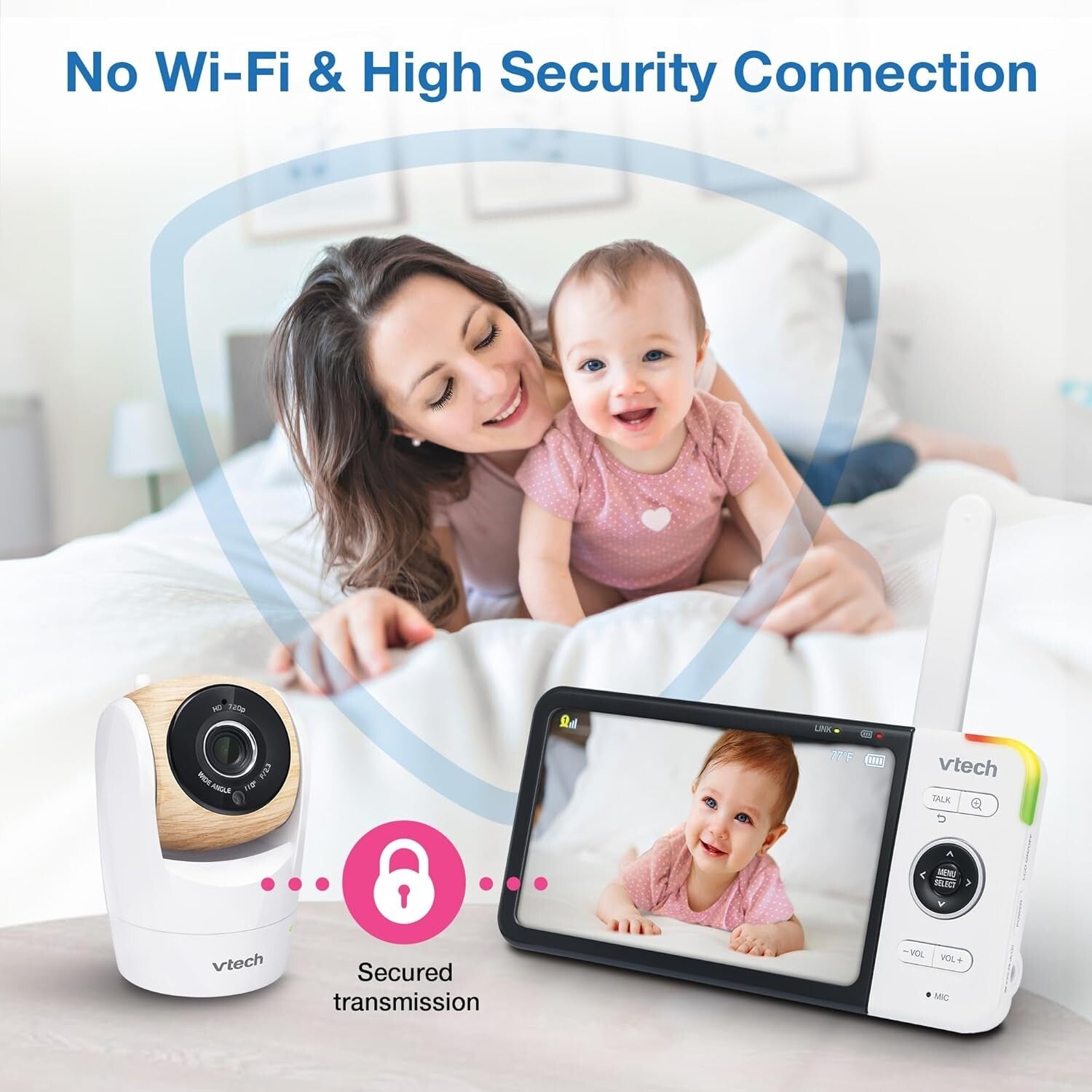 Baby Monitor with 7" Screen, Pan & Tilt Cameras, 1000ft Range - Ultimate Safety