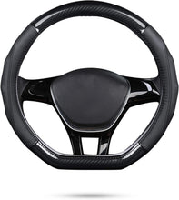 Load image into Gallery viewer, Luxury D-Black Carbon Fiber Steering Wheel Protector for 15" Diameter Wheels