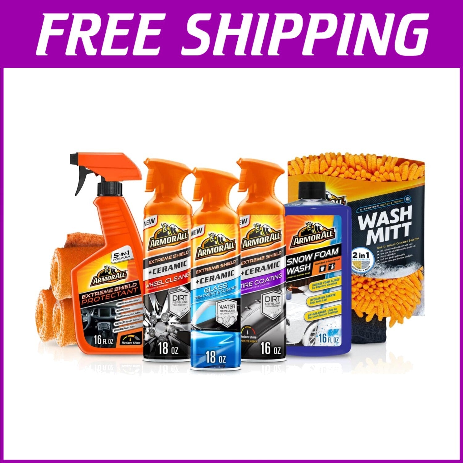 All-in-One Car Care Kit: Complete Cleaning Solution with Microfiber Accessories