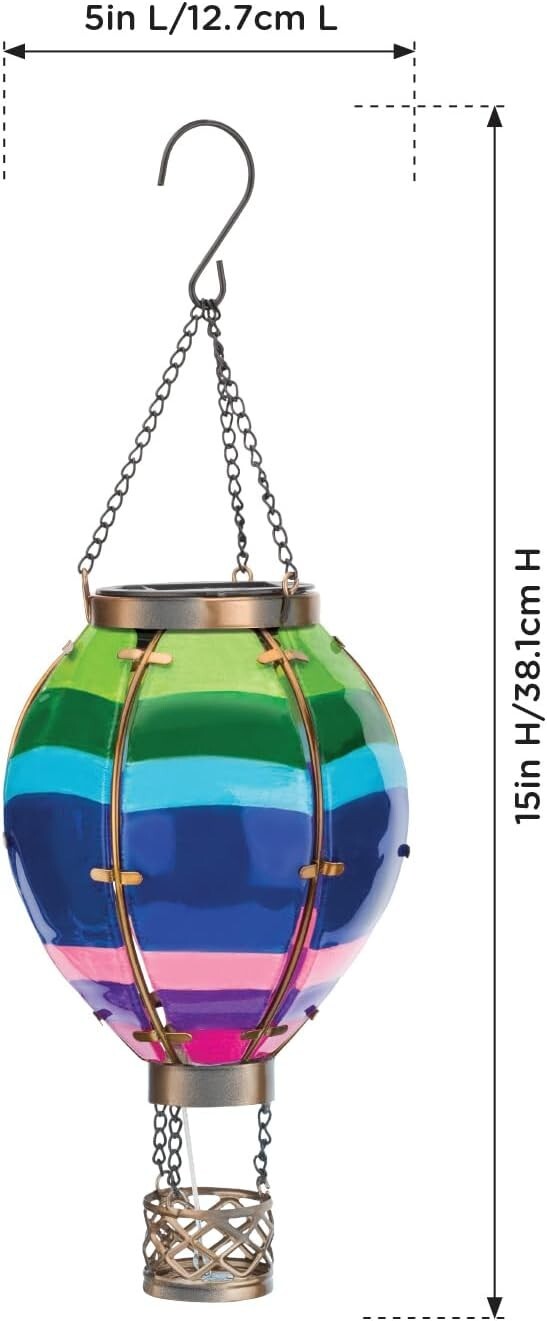 Decorative Solar-Powered Hot Air Balloon Lantern – Unique Gift for Garden Lovers
