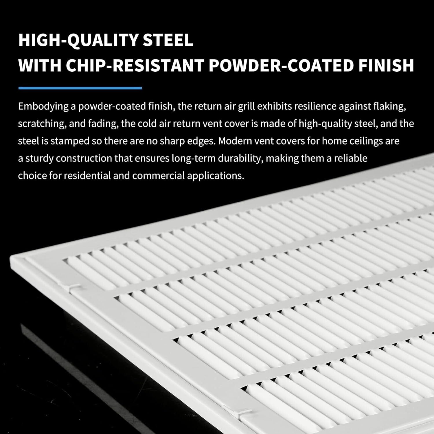 Durable 30''x20'' HVAC Return Vent Cover - Powder Coated Steel and Easy Install