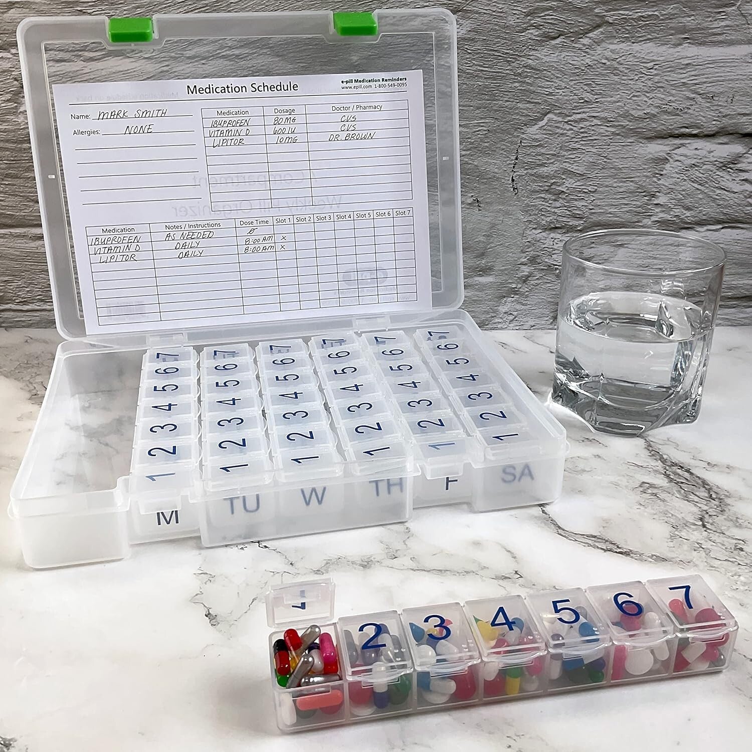 7-Day Clear Weekly Pill Organizer - Your All-in-One Medication Solution