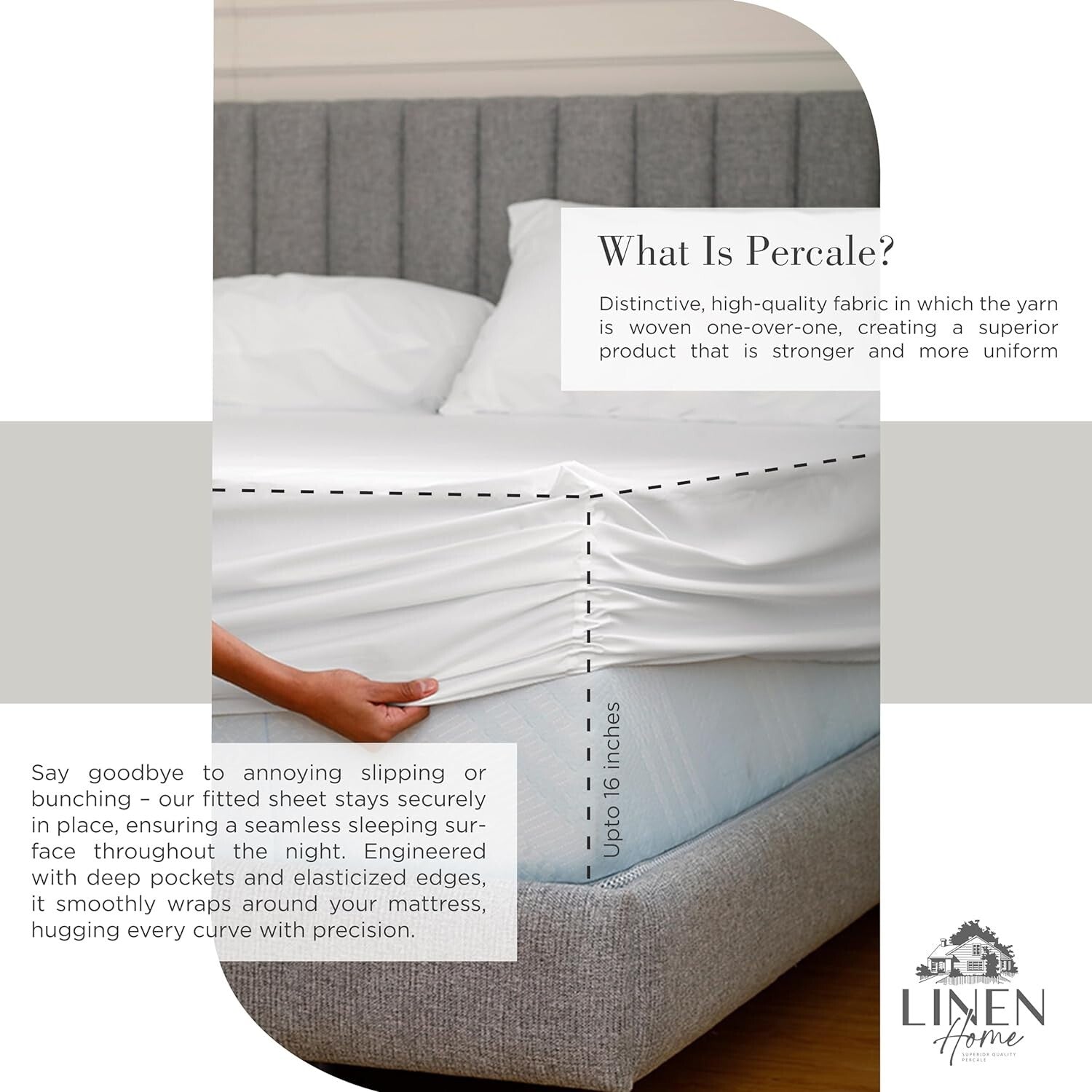 Crisp and Cool Full Size 100% Cotton Percale Sheets, Deep Pocket - 4 Piece Set