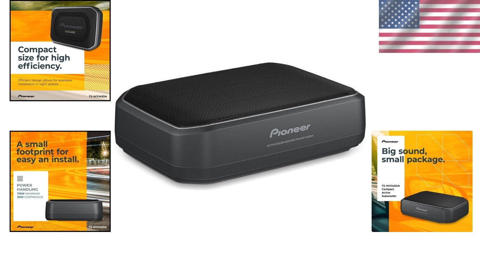 Enhanced Car Audio Experience - 170W Compact Subwoofer with Flexible Install