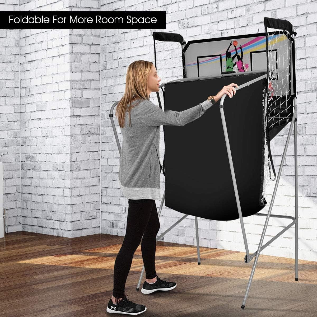 Electronic Double Shot Basketball Game with 4 Balls & Competitive Scoring System