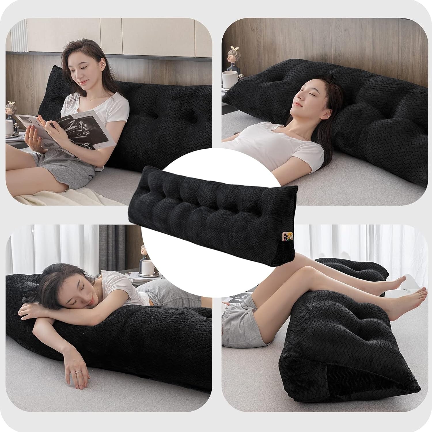 Ergonomic Large Wedge Pillow - California King Backrest for Reading & Relaxation