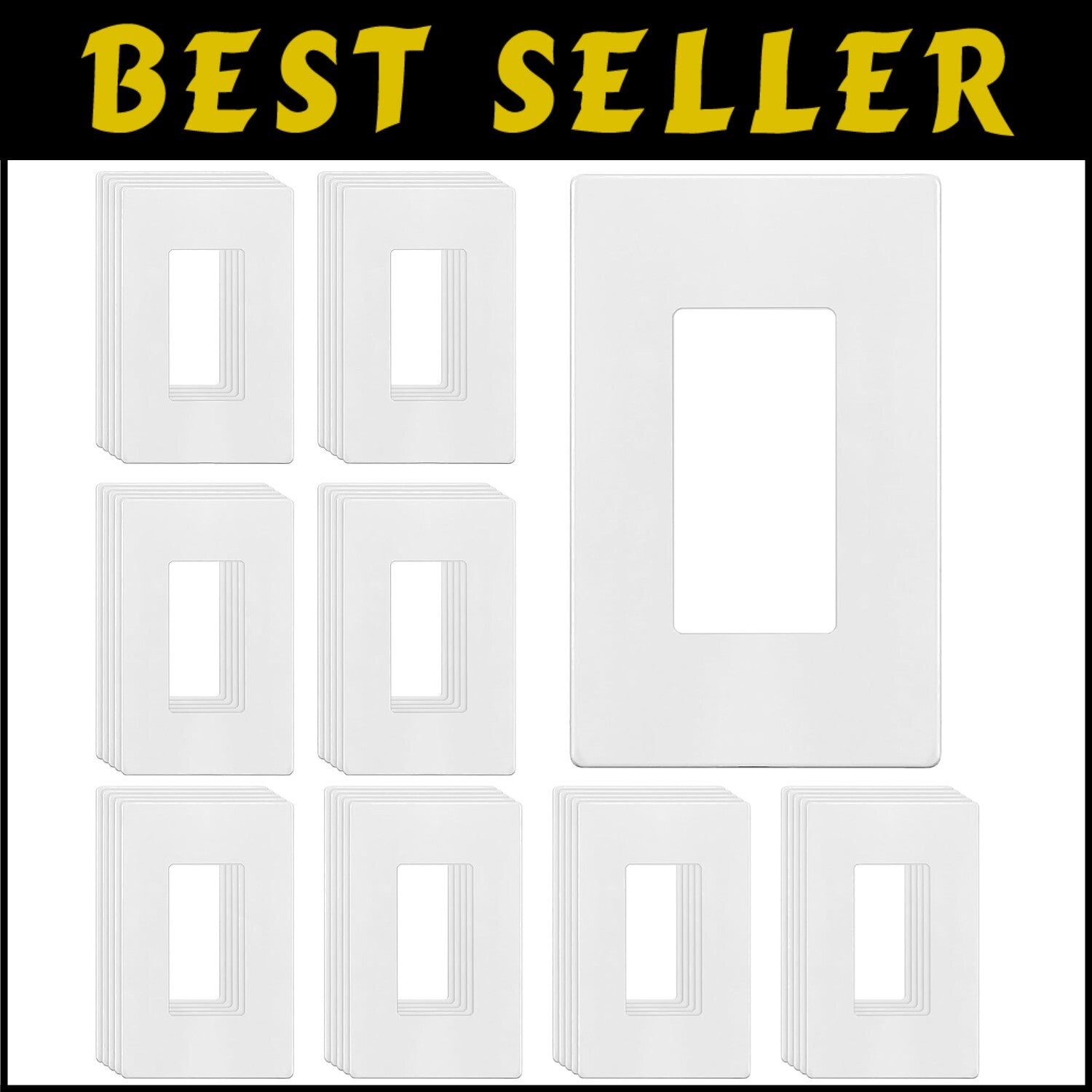 Standard Size Screwless Wall Plates - 40-Pack for Child Safety & Easy Cleaning