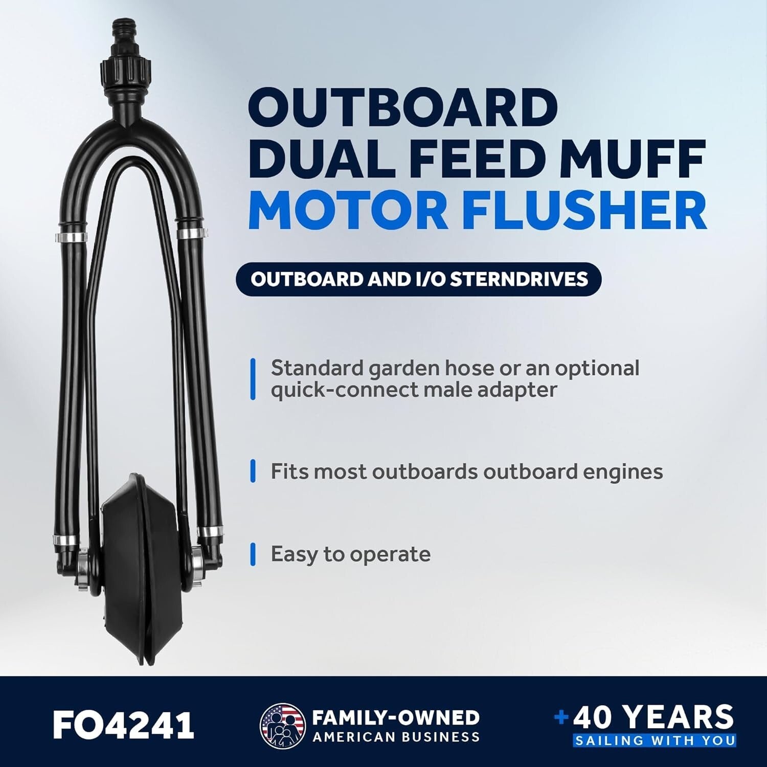 Premium Dual-Feed Outboard Motor Muffs with Quick Connect for Easy Flushing
