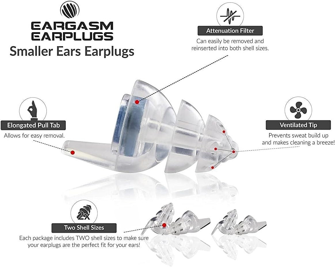 Custom Fit Earplugs for Smaller Ear Canals - Noise Protection for All Activities