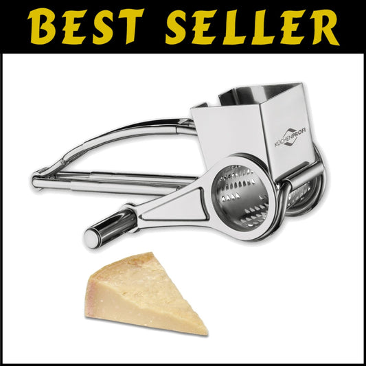 Elegant Cylindrical Cheese Grater - Stainless Steel for Cheese, Nuts & Chocolate