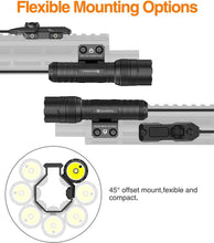 Load image into Gallery viewer, Mlok Tactical Flashlight 1250 Lumens - Rechargeable, Waterproof &amp; Adjustable