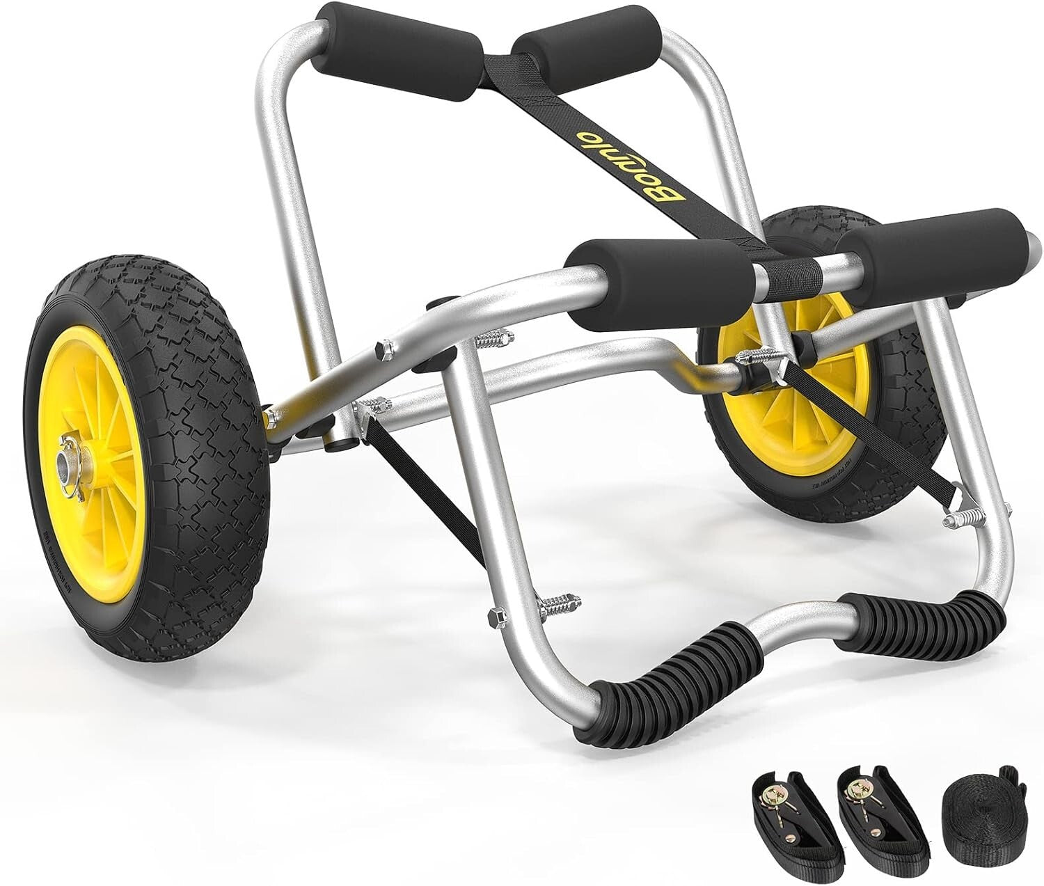 Durable Kayak Carrier Dolly - Foldable with Double Kickstand & Airless Wheels