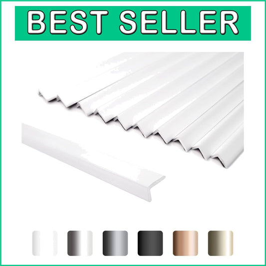 10-Pack Self-Adhesive 36-Inch Aluminum Tile Trim - Matte White Backsplash Edge