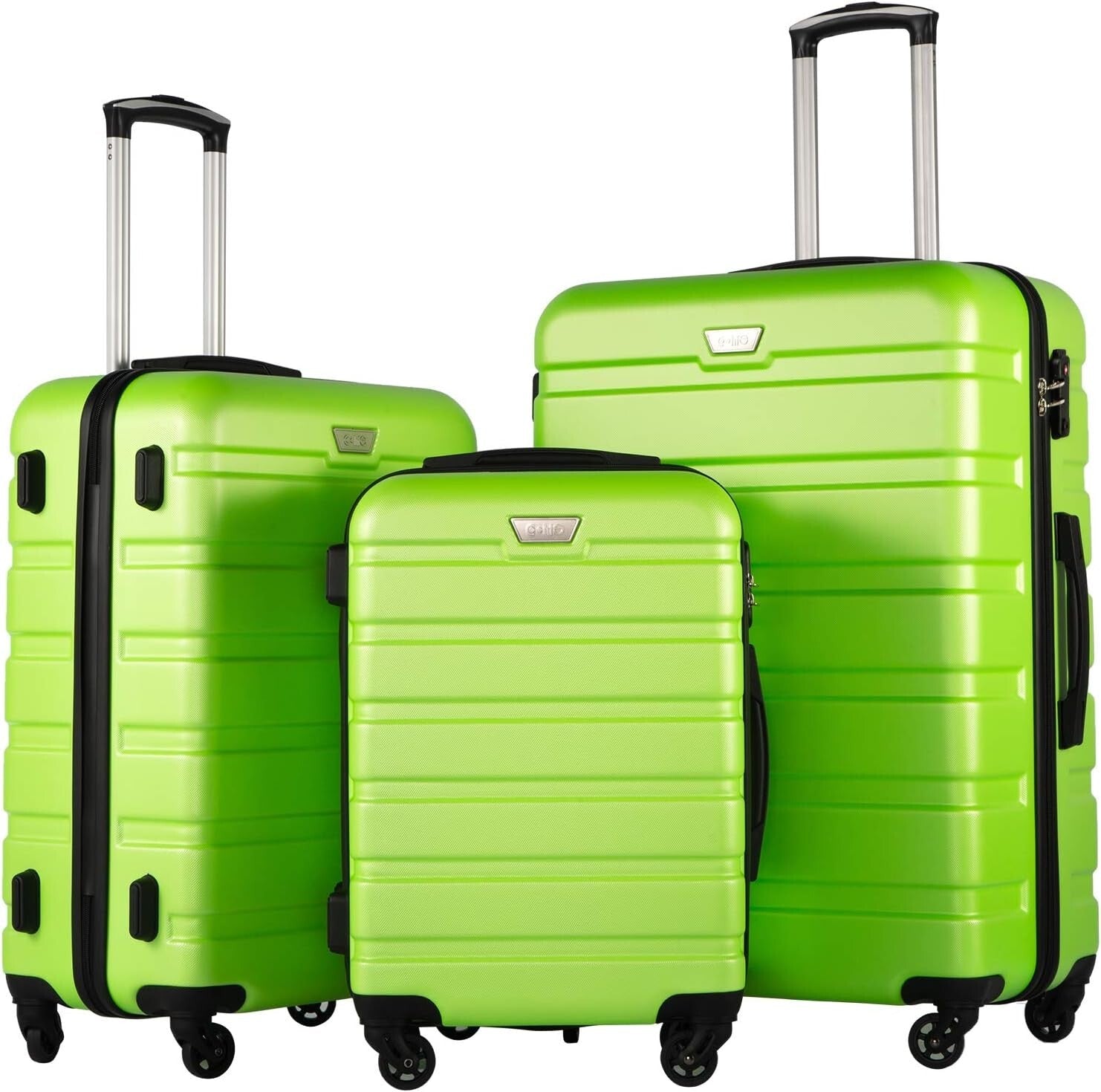 Apple Green 3-Piece Travel Luggage Set - Ergonomic Design, Ultimate Security
