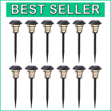 Load image into Gallery viewer, Waterproof Cordless Solar Pathway Lights - 12 Piece Set for Easy Installation