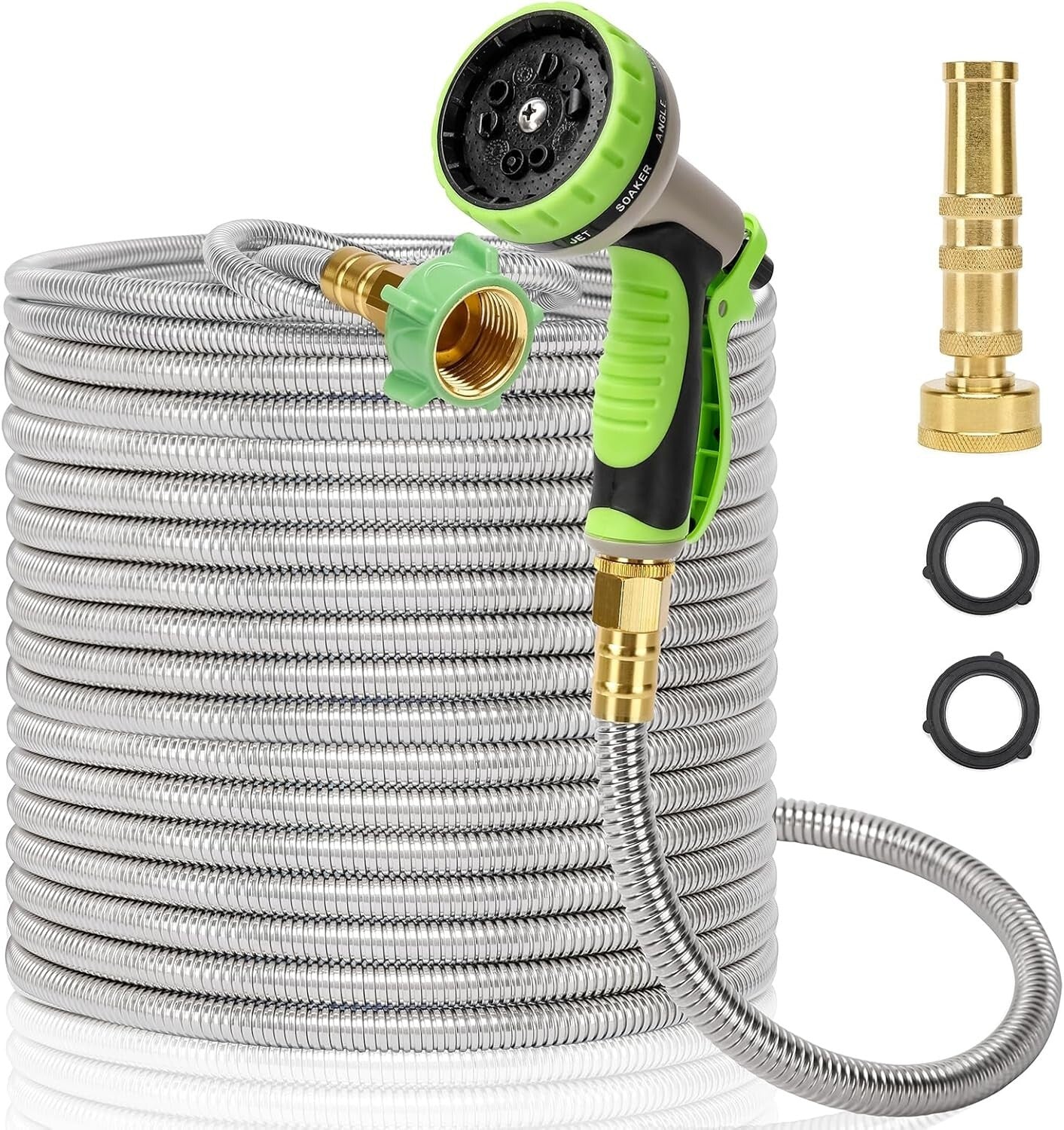 75 FT Long Metal Hose: Kink-Free, Leak-Proof with 10-Function Sprayer Included