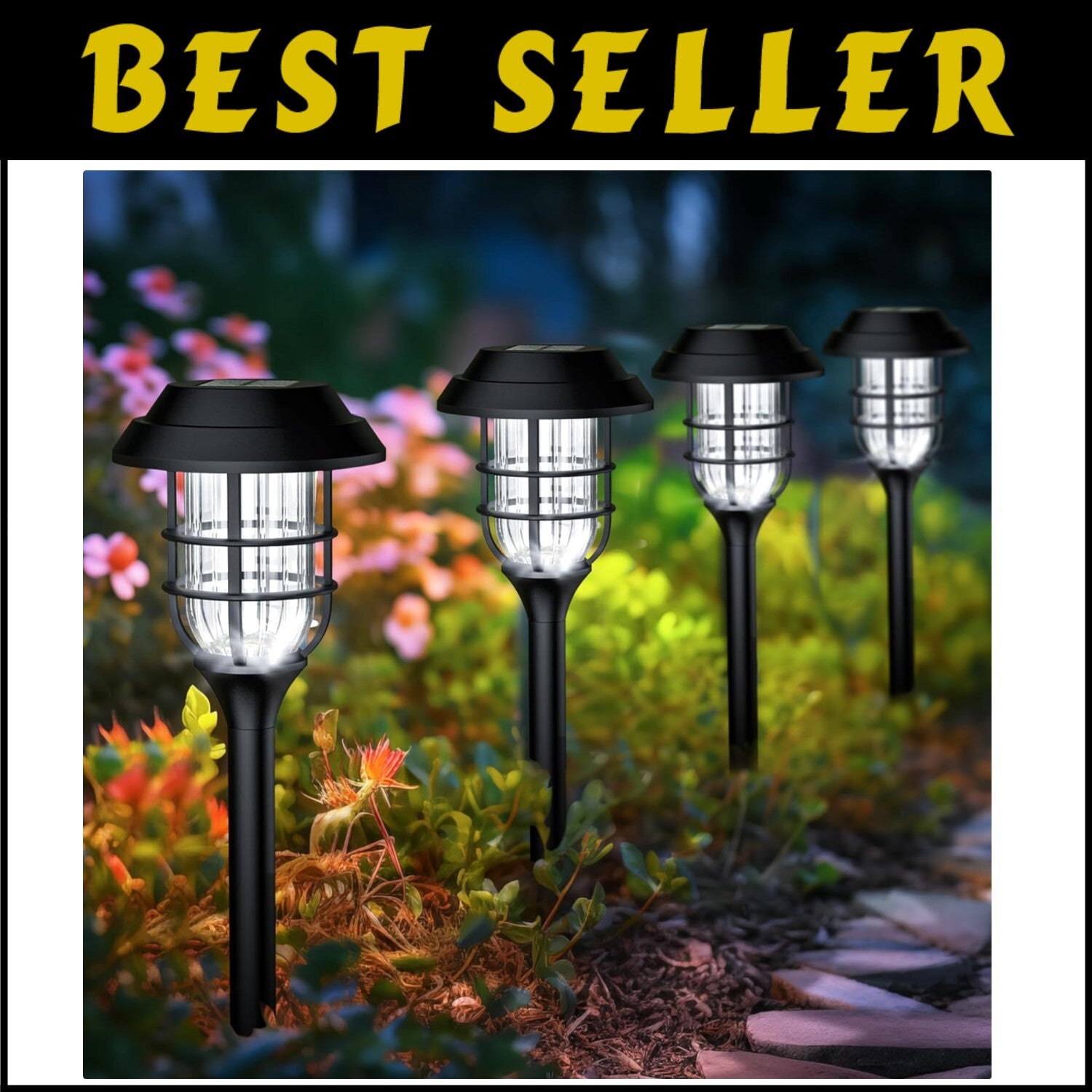 Stylish Solar Path Lighting - 12 Pack LED with Unique Design for Outdoors