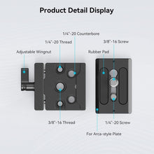 Load image into Gallery viewer, Durable Quick Release Clamp &amp; Plate for Quick Camera Setups - 72g Weight Limit