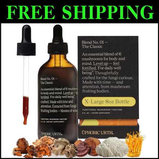 High Potency 240 Servings Mushroom Tincture - Natural Energy & Immunity Boost