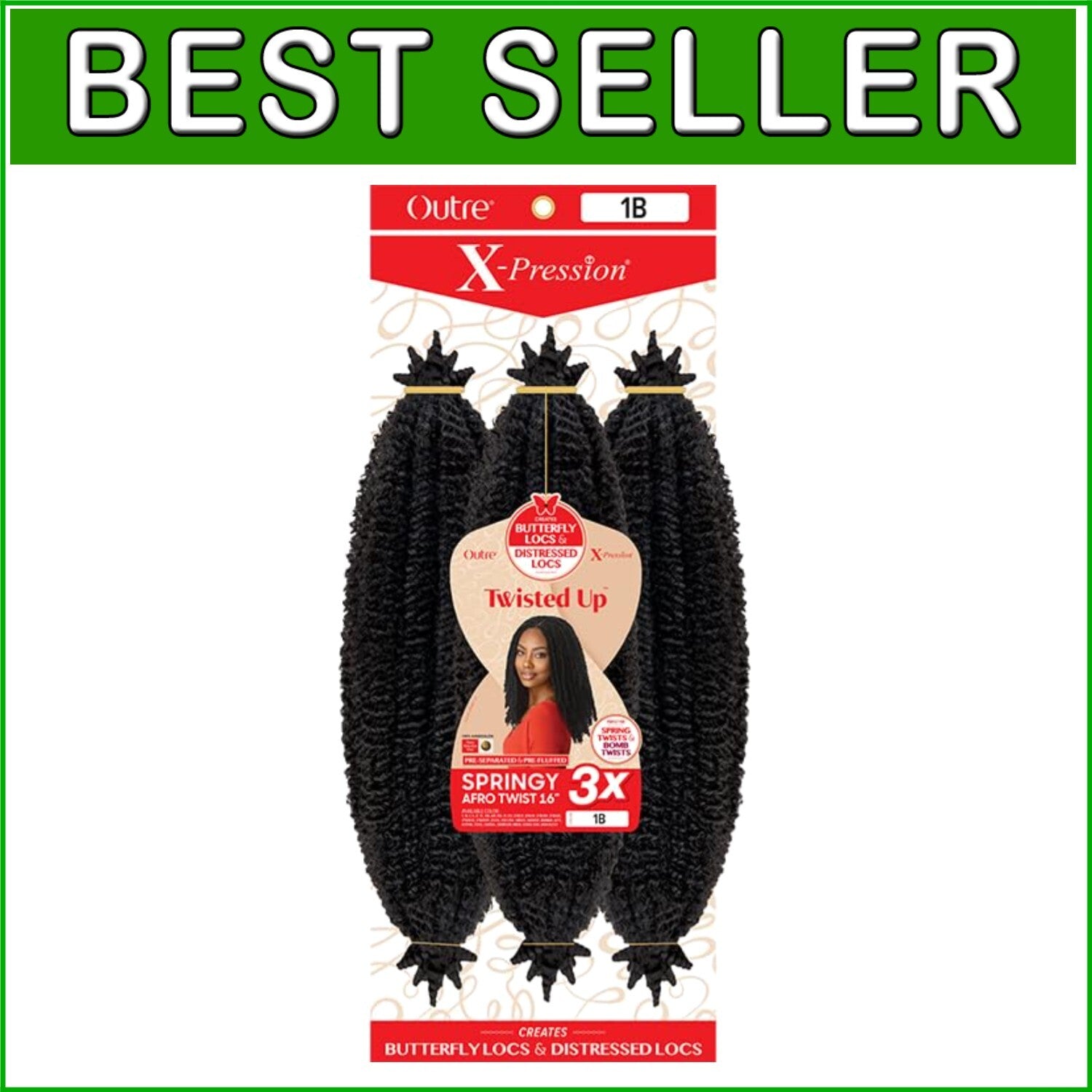 Soft Texture 16-Inch Dark Brown 2 Twisted Up Hair Extensions - X-Pression 5-Pack