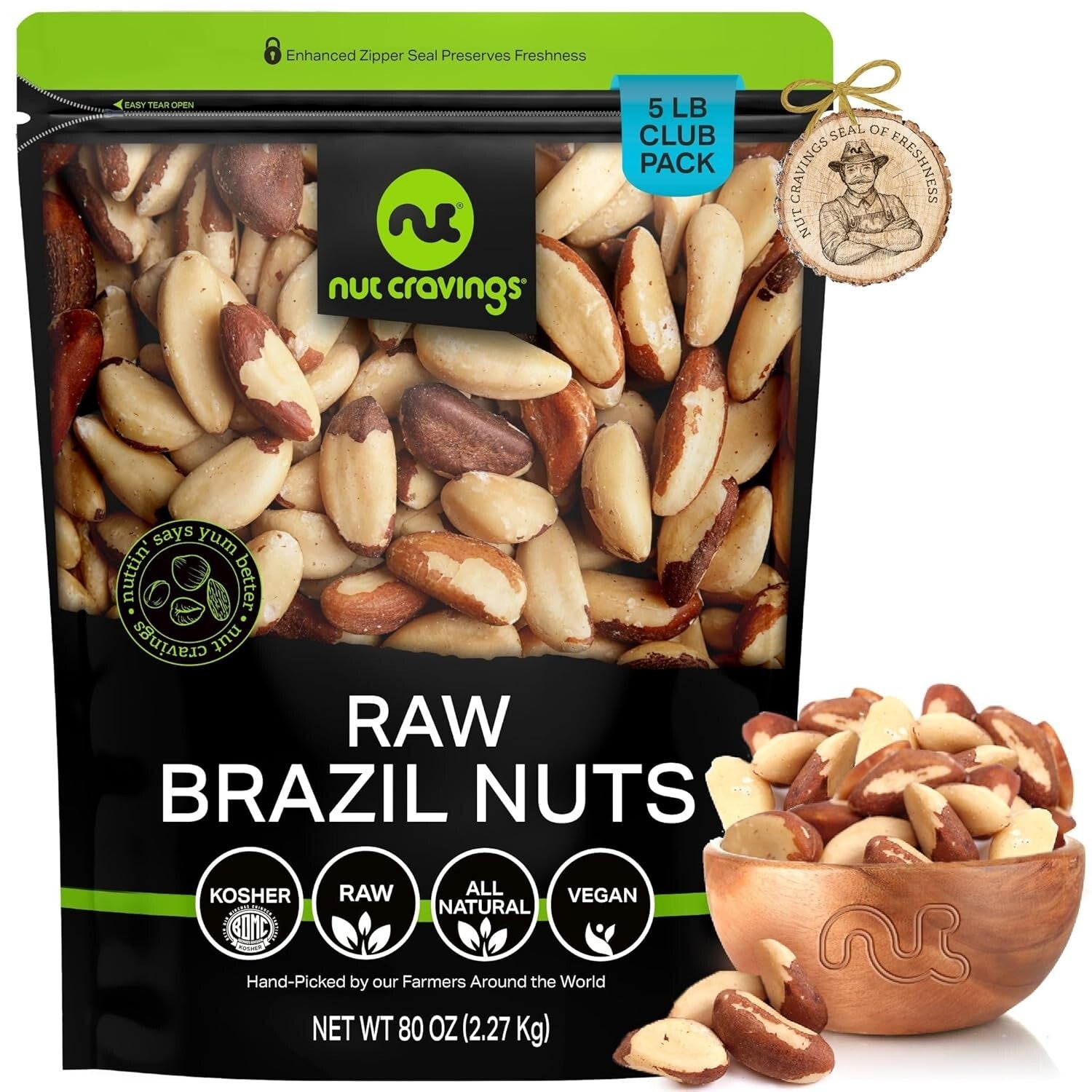 Naturally Delicious Unsalted Raw Brazil Nuts - 80oz Resealable Quality Pack