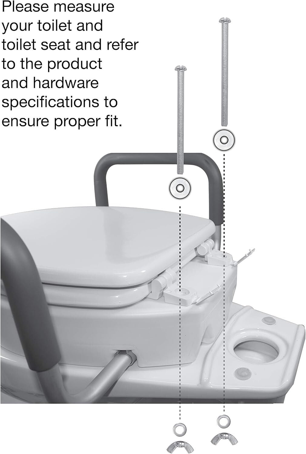 Durable Elevated Toilet Seat Riser for Easy Access - Fits Elongated Toilets Only