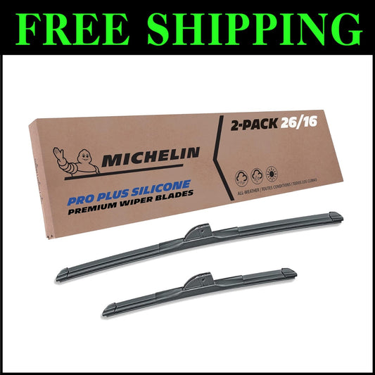 Premium 2-Pack Silicone Wiper Blades - Easy Installation for Multiple Vehicles