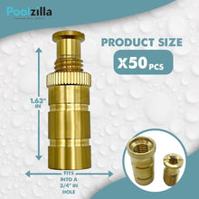 Load image into Gallery viewer, Premium Brass Pool Cover Anchors - 50 Pack, Fits 3/4" Hole, Universal Use