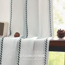 Load image into Gallery viewer, Chic Light Filtering Curtains 84" Long, Farmhouse Striped Design - 2 Panel Set