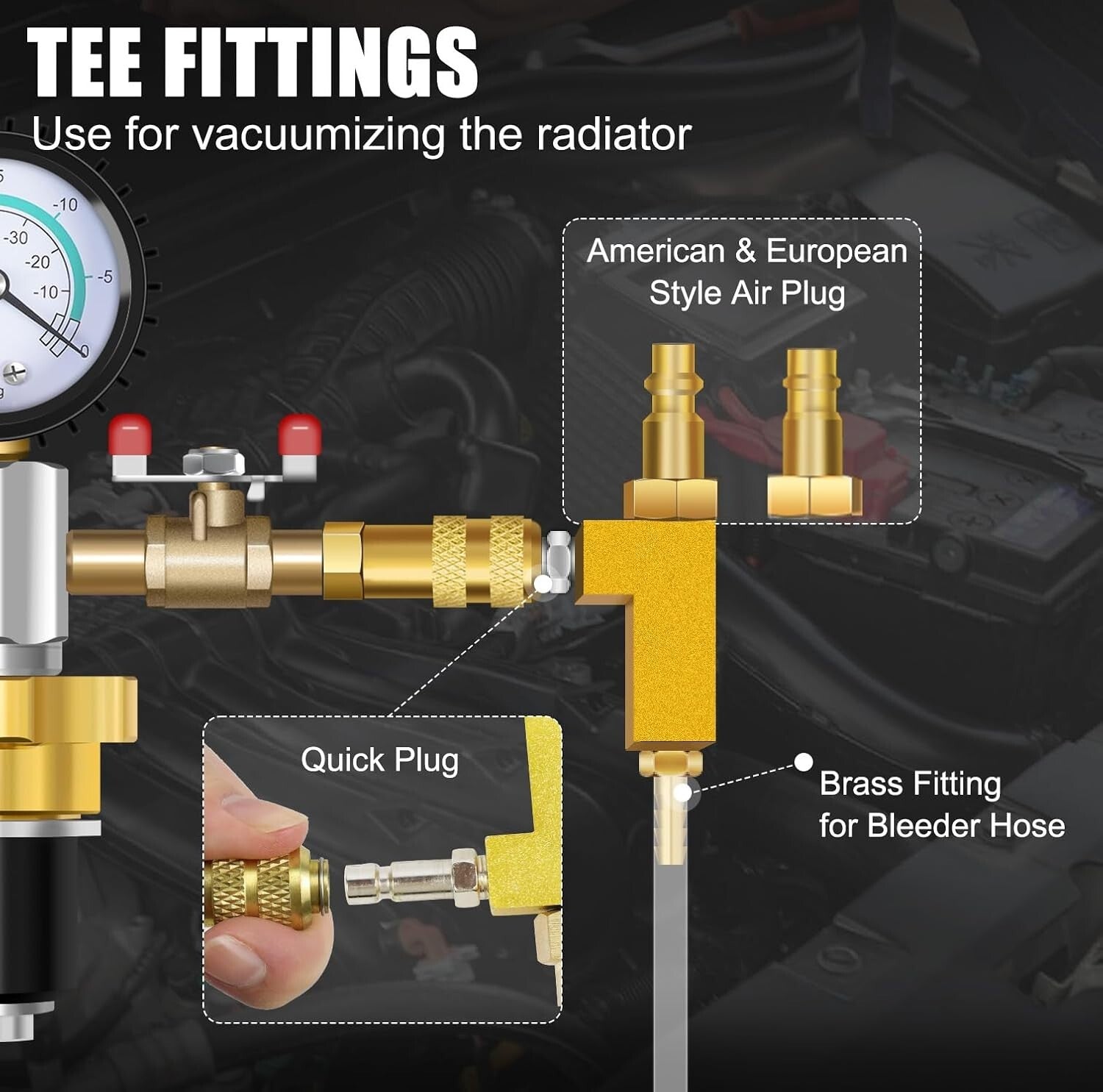 Professional Coolant Filling Tool Kit - Pneumatic System for Rapid Radiator Care