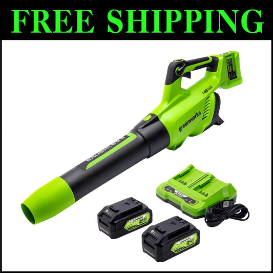 Cushioned Grip 48V Cordless Leaf Blower - 585 CFM Airflow, Up to 30 Min