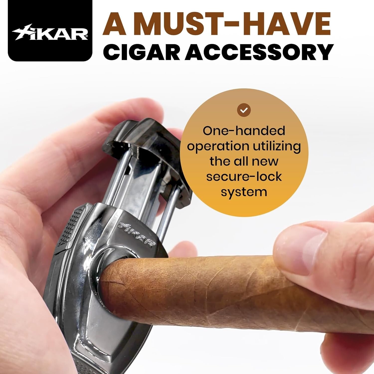 Elegant VX2 V-Cut Cigar Cutter: Effortless Operation for 54-70 RG Cigars